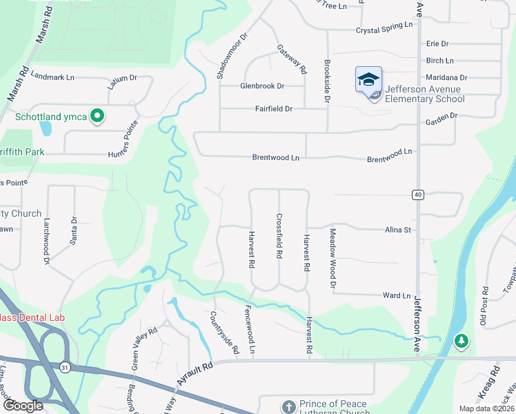 map of restaurants, bars, coffee shops, grocery stores, and more near 74 Harvest Road in Fairport