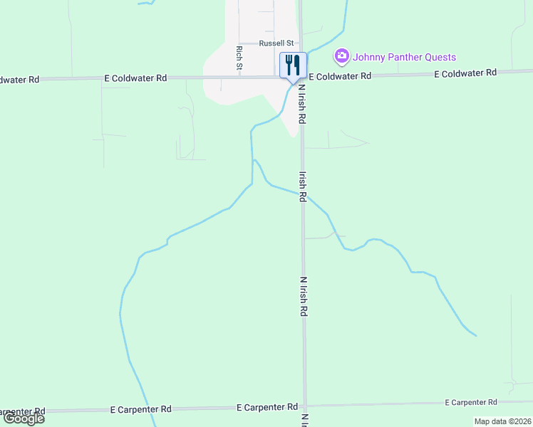 map of restaurants, bars, coffee shops, grocery stores, and more near 5311 North Irish Road in Davison