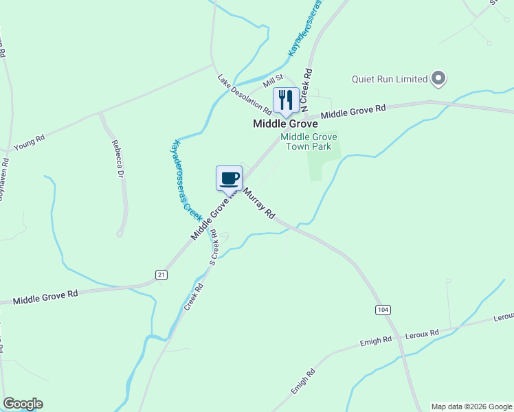 map of restaurants, bars, coffee shops, grocery stores, and more near 983 Murray Road in Middle Grove