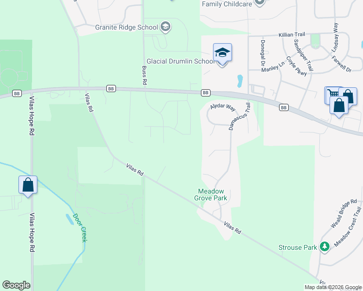 map of restaurants, bars, coffee shops, grocery stores, and more near 4318 Vilas Rd in Cottage Grove