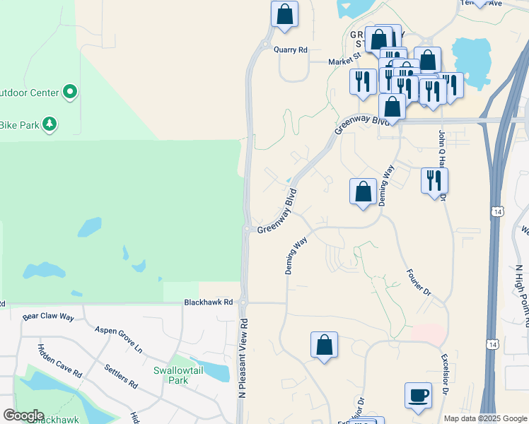 map of restaurants, bars, coffee shops, grocery stores, and more near 8626 Greenway Boulevard in Middleton