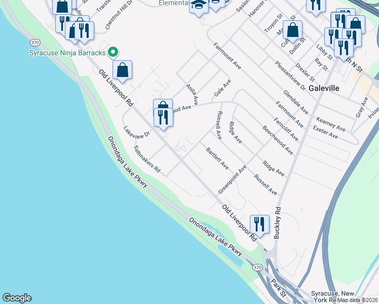 map of restaurants, bars, coffee shops, grocery stores, and more near 149 School Road in Liverpool