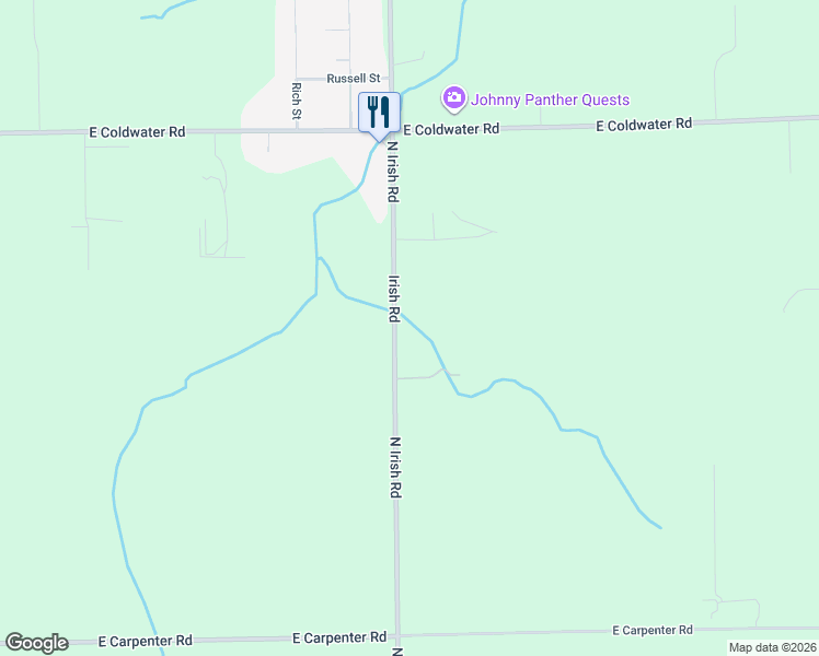 map of restaurants, bars, coffee shops, grocery stores, and more near 5311 North Irish Road in Davison