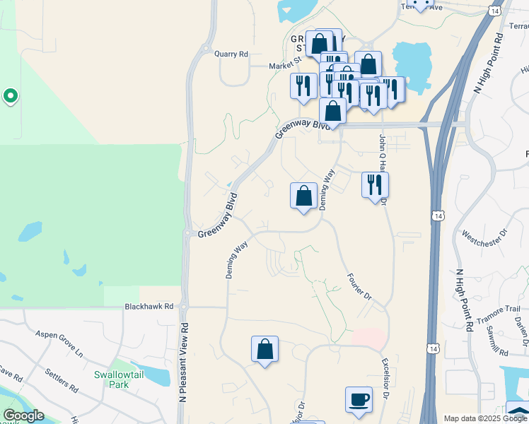 map of restaurants, bars, coffee shops, grocery stores, and more near in Dane County