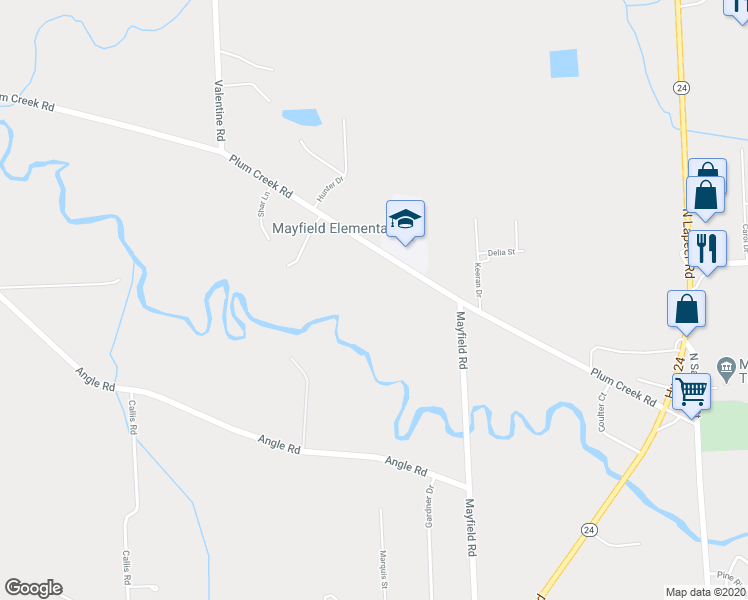 map of restaurants, bars, coffee shops, grocery stores, and more near 317 Plum Creek Road in Lapeer