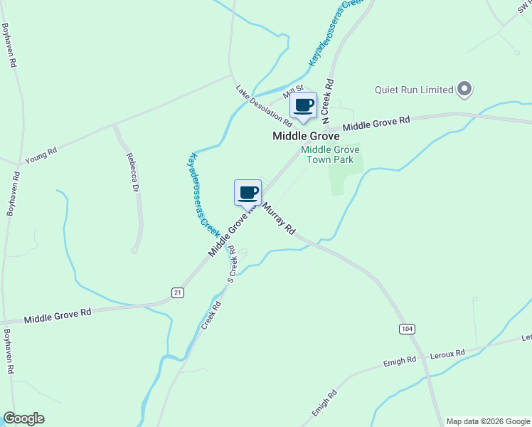 map of restaurants, bars, coffee shops, grocery stores, and more near 983 Murray Road in Middle Grove
