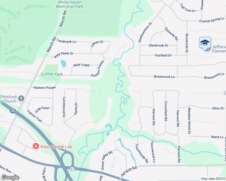 map of restaurants, bars, coffee shops, grocery stores, and more near 157 Crescent Hill Road in Pittsford