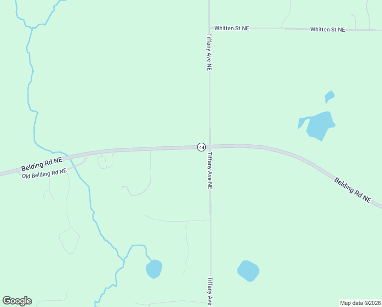 map of restaurants, bars, coffee shops, grocery stores, and more near 9547 Belding Road Northeast in Rockford