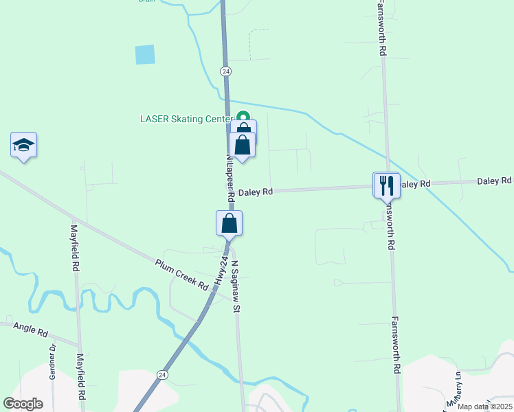 map of restaurants, bars, coffee shops, grocery stores, and more near 2011 Carol Drive in Lapeer