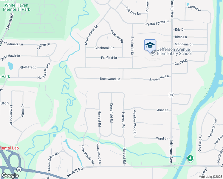 map of restaurants, bars, coffee shops, grocery stores, and more near 124 Brentwood Lane in Fairport