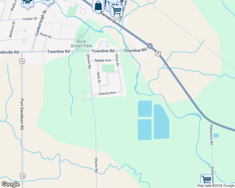 map of restaurants, bars, coffee shops, grocery stores, and more near 30 Cherry Avenue in Smithville