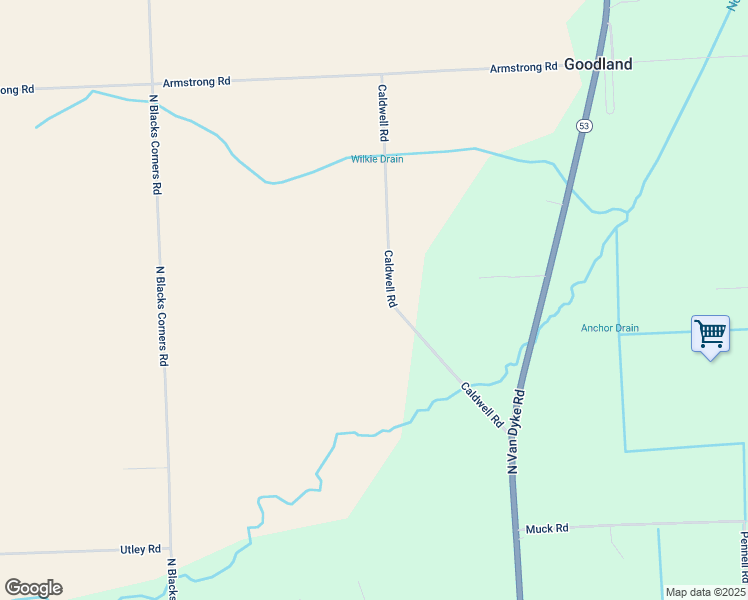 map of restaurants, bars, coffee shops, grocery stores, and more near 1757 Caldwell Road in Imlay City