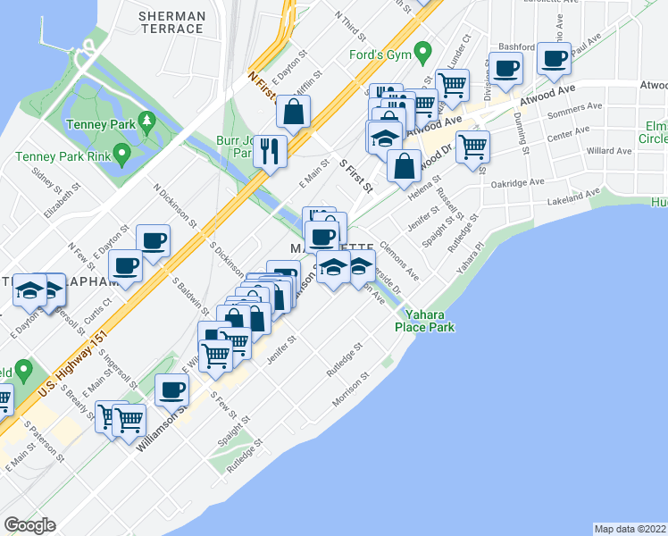 map of restaurants, bars, coffee shops, grocery stores, and more near 417 Cantwell Court in Madison