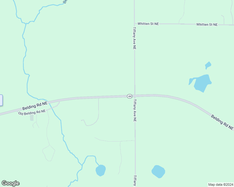 map of restaurants, bars, coffee shops, grocery stores, and more near 9479 Belding Road Northeast in Rockford