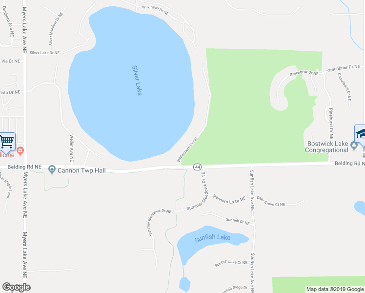 map of restaurants, bars, coffee shops, grocery stores, and more near 6855 Wildermere Drive Northeast in Rockford