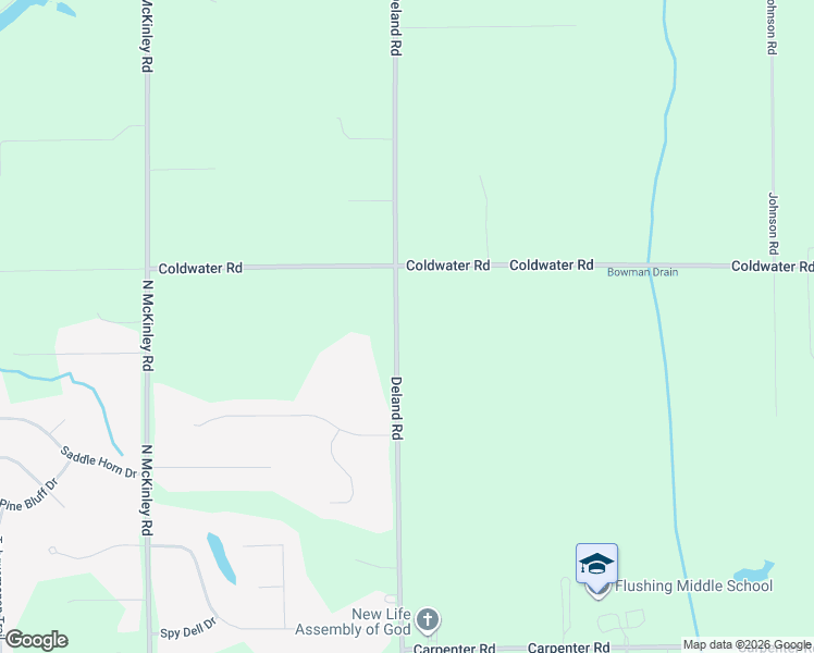 map of restaurants, bars, coffee shops, grocery stores, and more near 5466 Deland Road in Flushing