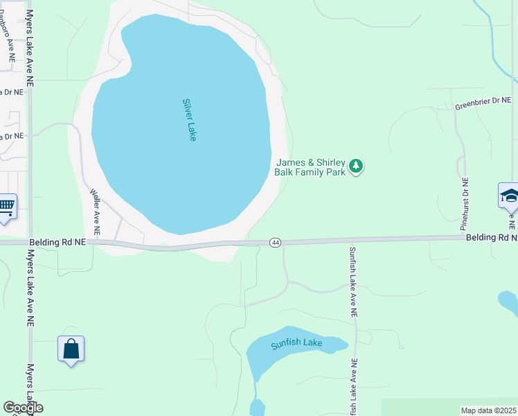 map of restaurants, bars, coffee shops, grocery stores, and more near 6855 Wildermere Drive Northeast in Rockford