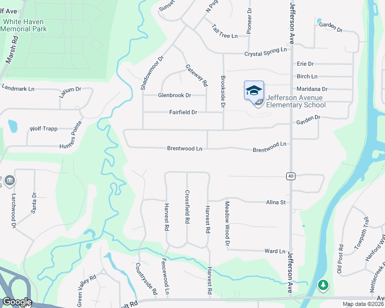 map of restaurants, bars, coffee shops, grocery stores, and more near 124 Brentwood Lane in Fairport