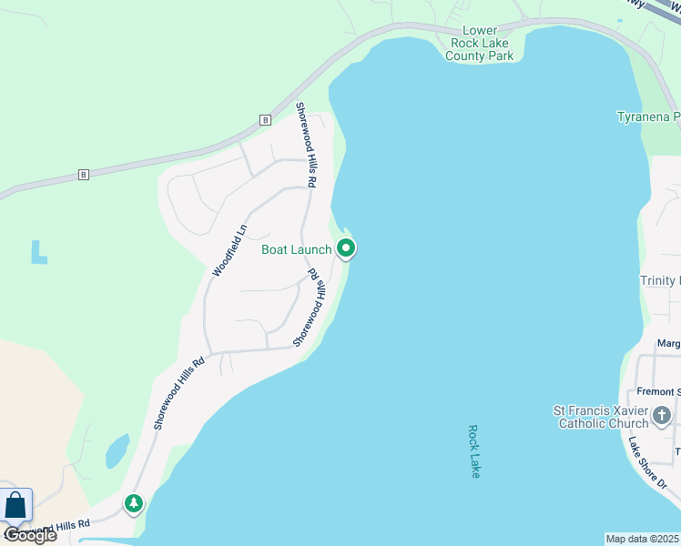 map of restaurants, bars, coffee shops, grocery stores, and more near N6716 Lake Lane in Lake Mills