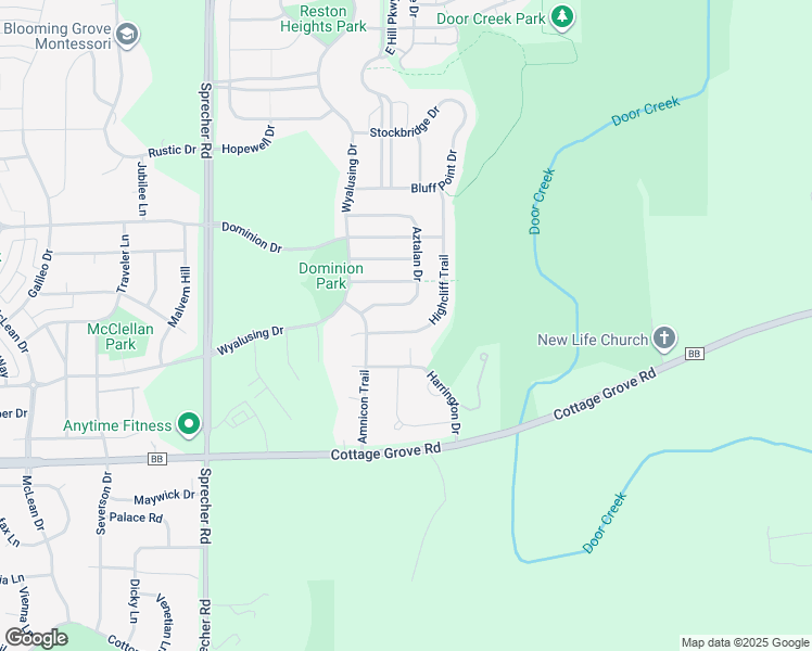 map of restaurants, bars, coffee shops, grocery stores, and more near 721 Aztalan Drive in Madison