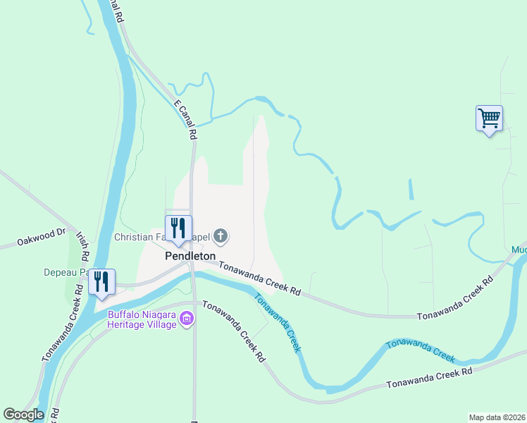map of restaurants, bars, coffee shops, grocery stores, and more near 6975 Hidden Oak Dr in Lockport