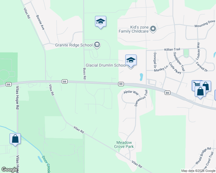 map of restaurants, bars, coffee shops, grocery stores, and more near 2863-2909 County Road Bb in Cottage Grove