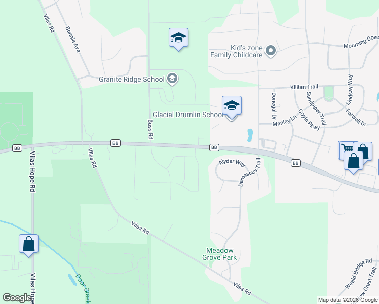 map of restaurants, bars, coffee shops, grocery stores, and more near 2863-2909 County Road Bb in Cottage Grove