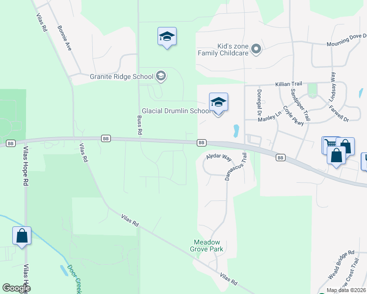 map of restaurants, bars, coffee shops, grocery stores, and more near 2863-2909 County Road Bb in Cottage Grove