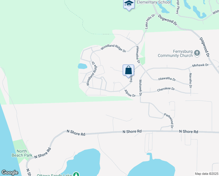 map of restaurants, bars, coffee shops, grocery stores, and more near 18295 Swiss Drive in Spring Lake