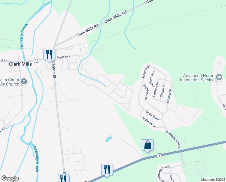 map of restaurants, bars, coffee shops, grocery stores, and more near 4 Mill Pond Crossover in Clinton