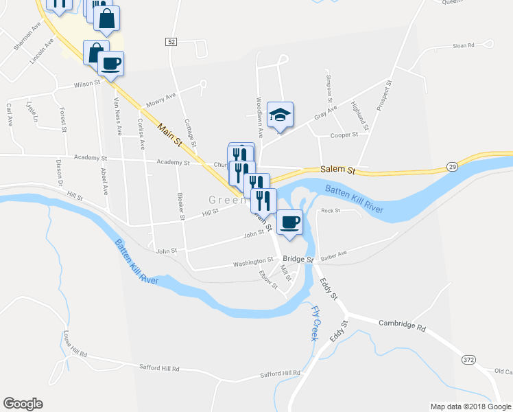 map of restaurants, bars, coffee shops, grocery stores, and more near 81 Main Street in Greenwich