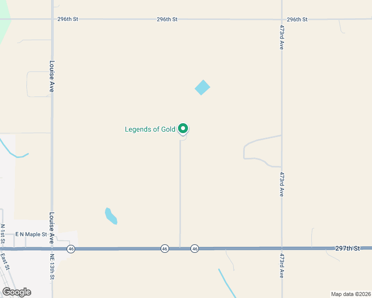 map of restaurants, bars, coffee shops, grocery stores, and more near 47256 South Dakota 46 in Beresford