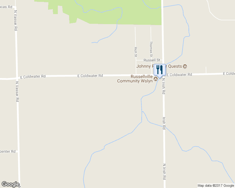 map of restaurants, bars, coffee shops, grocery stores, and more near 7348 East Coldwater Road in Davison