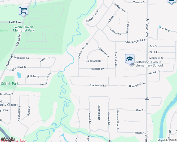 map of restaurants, bars, coffee shops, grocery stores, and more near 32 Fairfield Drive in Fairport