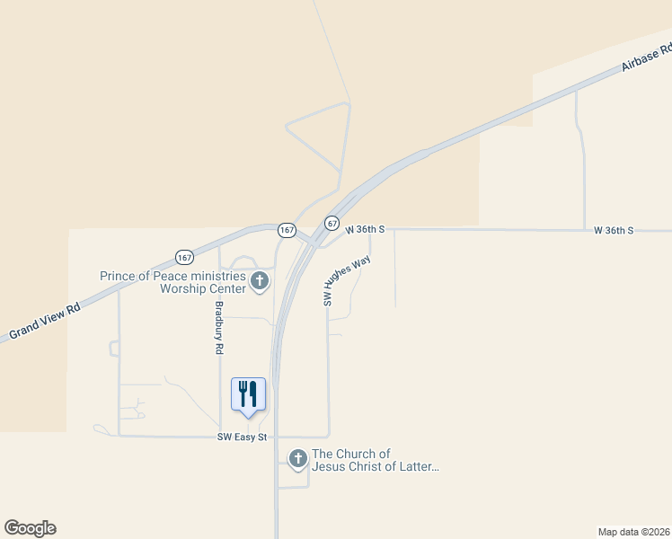 map of restaurants, bars, coffee shops, grocery stores, and more near Southwest Old Grandview Highway in Mountain Home