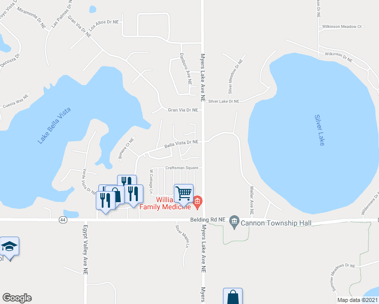 map of restaurants, bars, coffee shops, grocery stores, and more near 7060 West Cannon Place Drive in Rockford