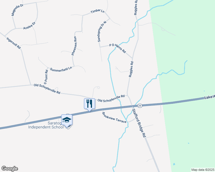 map of restaurants, bars, coffee shops, grocery stores, and more near 6 Cherry Tree Lane in Saratoga Springs