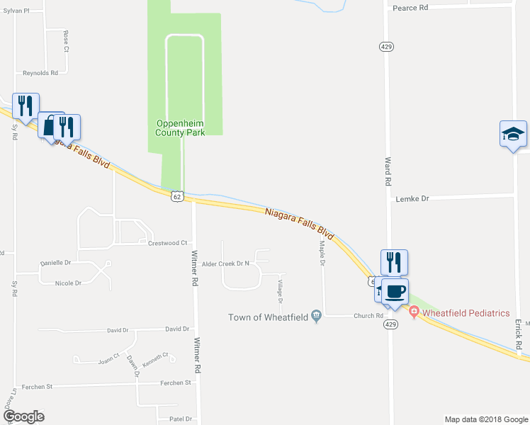 map of restaurants, bars, coffee shops, grocery stores, and more near 2754 Niagara Falls Boulevard in Niagara Falls