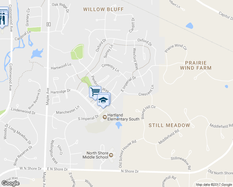 map of restaurants, bars, coffee shops, grocery stores, and more near 756-758 Penbrook Way in Hartland