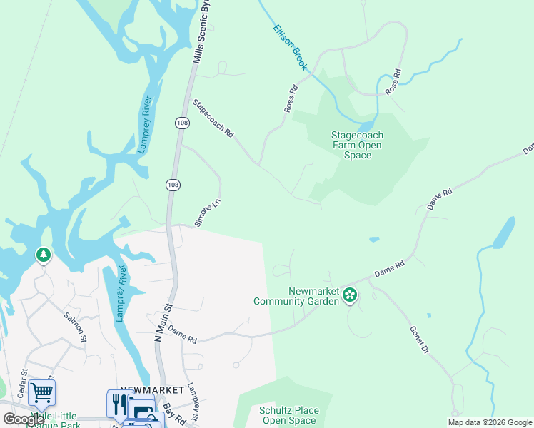 map of restaurants, bars, coffee shops, grocery stores, and more near 40 Stagecoach Road in Durham