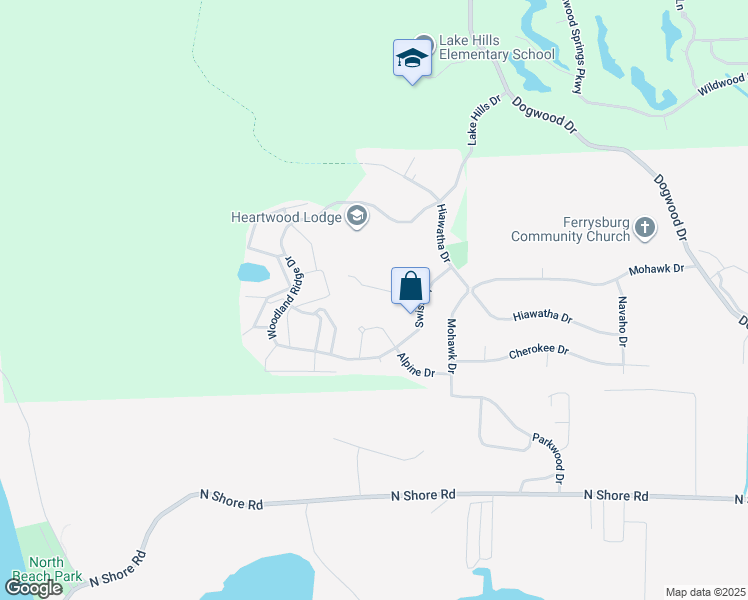 map of restaurants, bars, coffee shops, grocery stores, and more near 18196 Oberwald Lane in Spring Lake