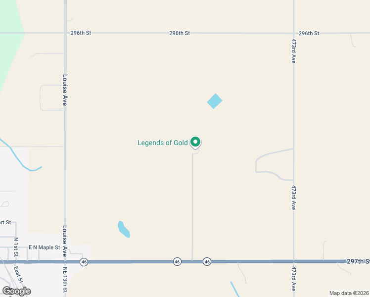 map of restaurants, bars, coffee shops, grocery stores, and more near 47256 South Dakota 46 in Beresford
