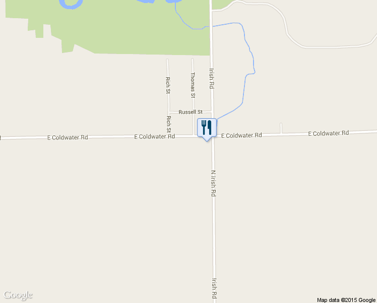 map of restaurants, bars, coffee shops, grocery stores, and more near 7472 East Coldwater Road in Davison