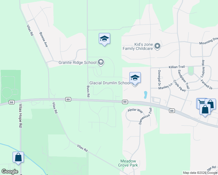 map of restaurants, bars, coffee shops, grocery stores, and more near 2850 County Road Bb in Cottage Grove