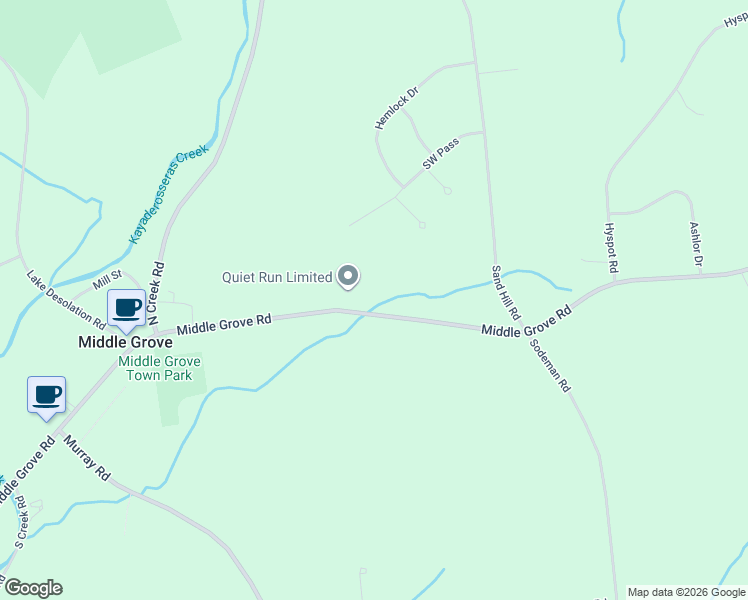 map of restaurants, bars, coffee shops, grocery stores, and more near 384 County Road 21 in Middle Grove