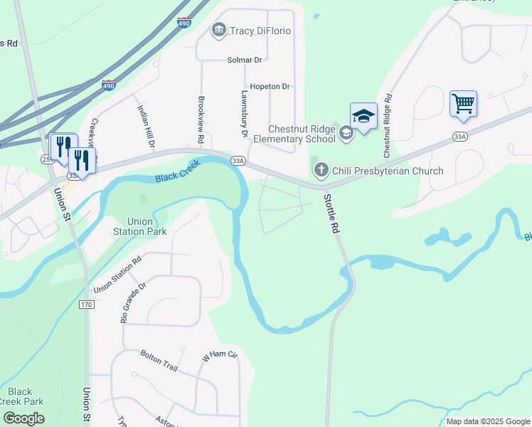 map of restaurants, bars, coffee shops, grocery stores, and more near 240 Audino Lane in Rochester