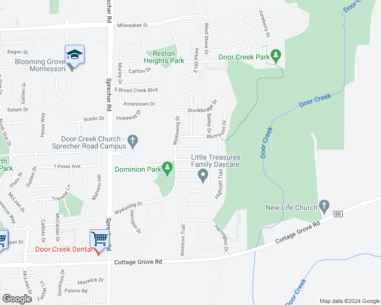 map of restaurants, bars, coffee shops, grocery stores, and more near 522 Aztalan Drive in Madison