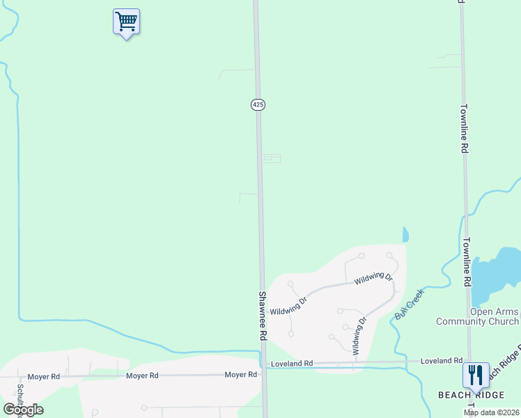 map of restaurants, bars, coffee shops, grocery stores, and more near 6901 Shawnee Road in North Tonawanda