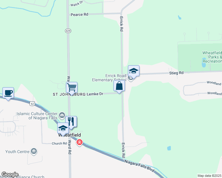 map of restaurants, bars, coffee shops, grocery stores, and more near 2967 Lemke Drive in North Tonawanda