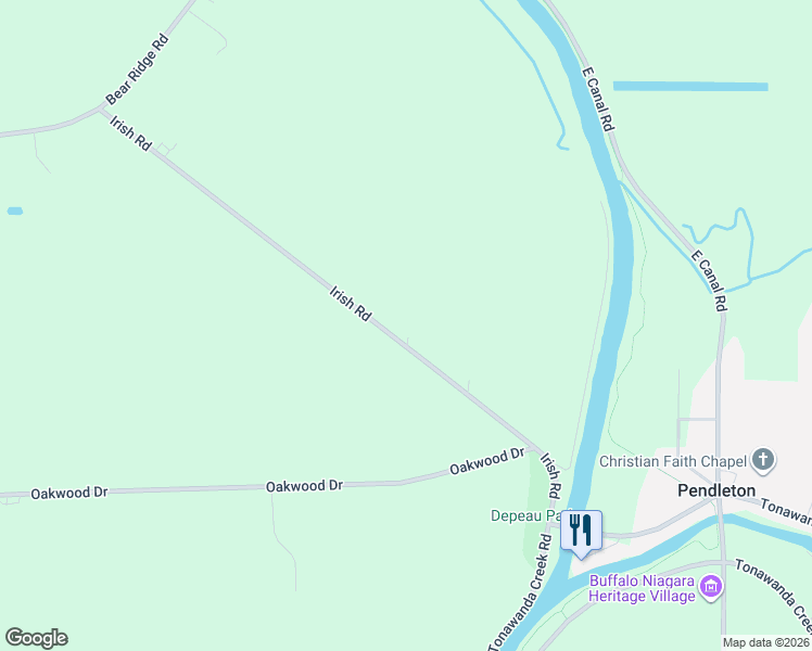 map of restaurants, bars, coffee shops, grocery stores, and more near 5495 Irish Road in North Tonawanda